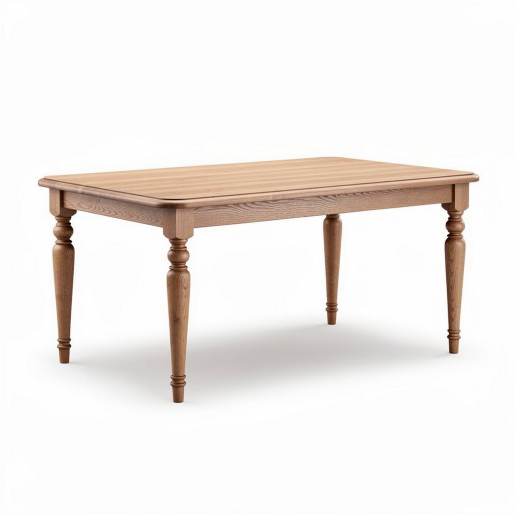 Table en bois rectangulaire naturel 160 x 80 x 75cm pour salle à manger