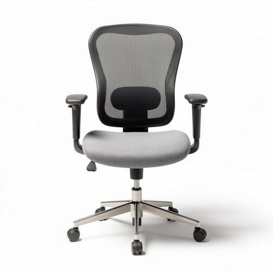 Chaise de bureau en maille noire avec assise grise 45 x 60 x 100 cm