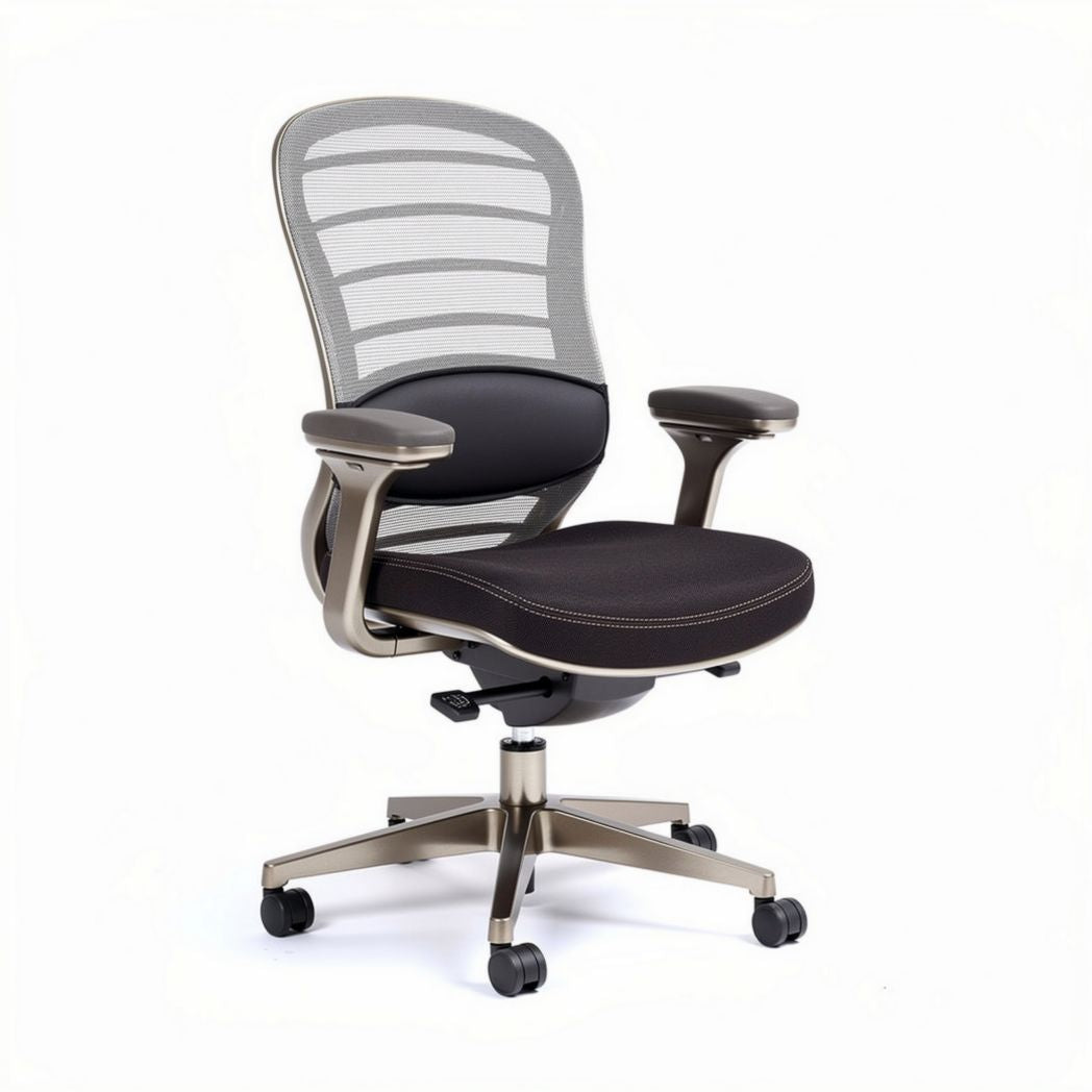 Chaise de bureau ergonomique en maille noire avec accoudoirs réglables 50 x 60 x 100 cm