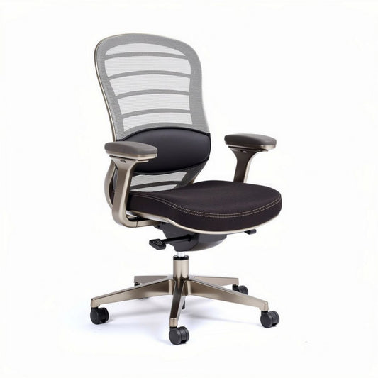 Chaise de bureau ergonomique en maille noire avec accoudoirs réglables 50 x 60 x 100 cm