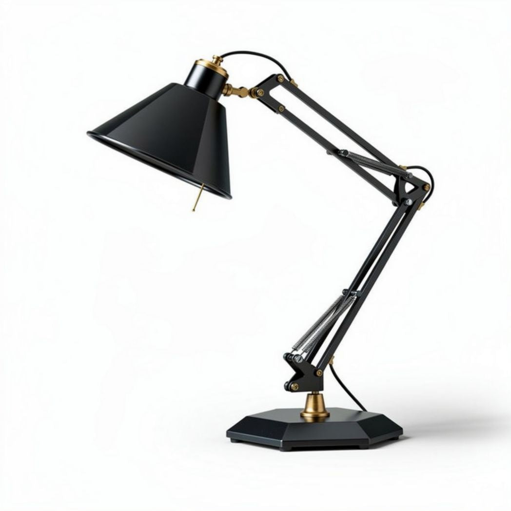 Lampe de bureau articulée en métal noir et doré dimensions 30 x 15 x 40cm