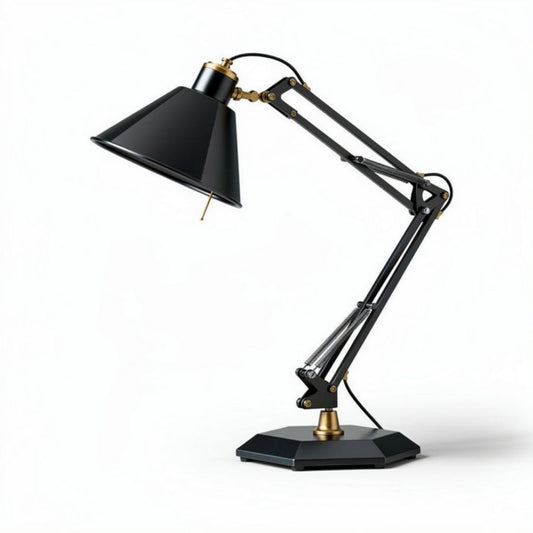 Lampe de bureau articulée en métal noir et doré dimensions 30 x 15 x 40cm
