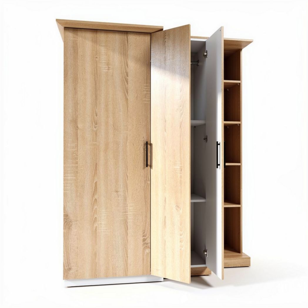 Armoire en bois de chêne clair avec étagères internes dimensions 150 x 80 x 200 cm