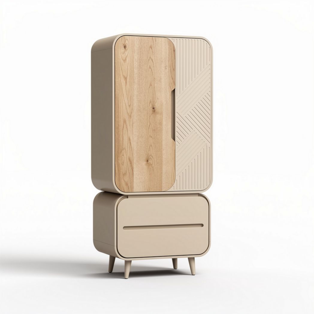 Armoire en bois de chêne avec rangement moderne dimensions 80 x 40 x 150cm