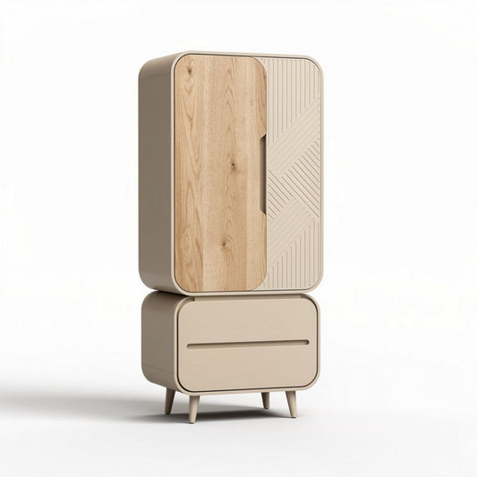 Armoire en bois de chêne avec rangement moderne dimensions 80 x 40 x 150cm