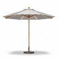 Parasol en aluminium avec toile grise et base solide dimensions 250 x 250 x 300cm