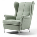 Fauteuil haut en tissu bouclé vert clair dimensions 80 x 80 x 100 cm