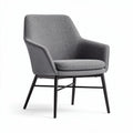 Fauteuil en tissu gris avec structure en métal noir dimensions 70 x 70 x 80cm