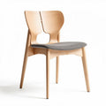 Chaise en bois de hêtre avec assise en tissu gris 45 x 45 x 80cm